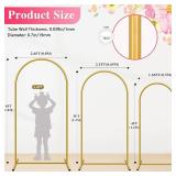 $46 Metal Arch Backdrop Stand Set of 3 (4ft/5ft/6ft) Gold with Nails