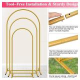 $46 Metal Arch Backdrop Stand Set of 3 (4ft/5ft/6ft) Gold with Nails