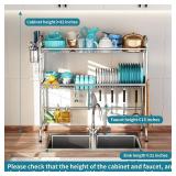 $47 HOWDIA Stainless Steel 2-Tier Over-the-Sink Dish Drying Rack