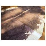 $50 5x6ft Faux Cow Hide Rug, Non-Slip & Washable, Brindle & White