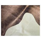 $50 5x6ft Faux Cow Hide Rug, Non-Slip & Washable, Brindle & White