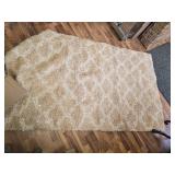 Shag Area Rug 5x7 ft, Extra Soft, Beige/White