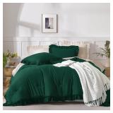 $67 Andency Oversized King Comforter Set 120x98, 3 Pieces, Dark Green