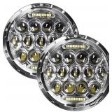 $70 7 Inch LED Headlight Round H6024 DOT Hi/Lo Beam Chrome for Jeep