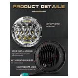 $70 7 Inch LED Headlight Round H6024 DOT Hi/Lo Beam Chrome for Jeep