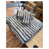 $55 18-Piece Brown Cabana Stripe Family Towels Set with Hanging Loop