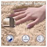 $60 Beige Fluffy Rug 8x10 ft - Ultra Soft Shag Rug, 1.7" Thick