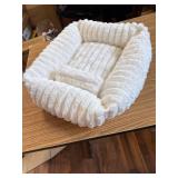 Square Self-Warming Cat Bed with Pillow, Orthopedic Plush Bed