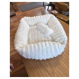 Square Self-Warming Cat Bed with Pillow, Orthopedic Plush Bed