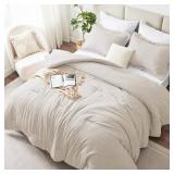 $50 CozyLux King Size Comforter Set - 3 Pieces, Beige
