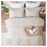 $50 CozyLux King Size Comforter Set - 3 Pieces, Beige