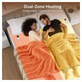 $50 Queen Heated Mattress Pad with Dual Control, 6 Heat Settings Timer