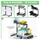 ADBIU Under Sink Organizer, 2-Pack, 2-Tier, 11-16" Adjustable