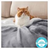 Bedsure Sherpa Fleece Blanket, Thick and Warm, Grey, 60x80