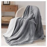 Bedsure Sherpa Fleece Blanket, Thick and Warm, Grey, 60x80
