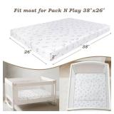 Pack and Play Mattress Pad Trifold 38x26 with Removable Cover