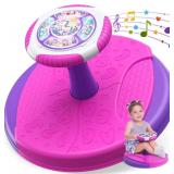 Unicorn Sit and Spin Toy for 1-3, 360  Spinning Seat with Lights