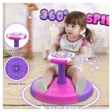 Unicorn Sit and Spin Toy for 1-3, 360  Spinning Seat with Lights