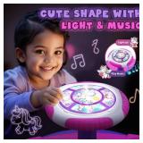 Unicorn Sit and Spin Toy for 1-3, 360  Spinning Seat with Lights