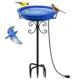 Daoeny 100W Heated Bird Bath with Thermostat, 5-Prong Metal Base