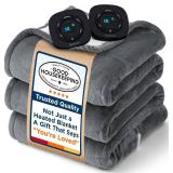 $80 Bedsure Electric Blanket Queen, Dual Control, Grey (84x90)