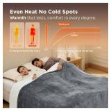$80 Bedsure Electric Blanket Queen, Dual Control, Grey (84x90)