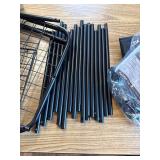 $50 320L Laundry Basket with Wheels - Metal Frame, Removable Bag Black