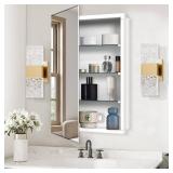 $120 Bathroom Medicine Cabinet with 16x20 Mirror, Wall Mounted