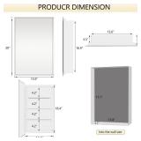 $120 Bathroom Medicine Cabinet with 16x20 Mirror, Wall Mounted