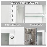 $120 Bathroom Medicine Cabinet with 16x20 Mirror, Wall Mounted