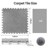 10-Piece Interlocking Foam Floor Mats, Pink, Cuttable Carpet Tiles