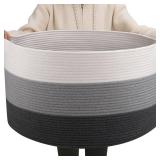 OIAHOMY 90L Blanket Basket, 23x23x13, Laundry Hamper, Dark Grey