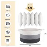 OIAHOMY 90L Blanket Basket, 23x23x13, Laundry Hamper, Dark Grey