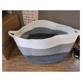 OIAHOMY 90L Blanket Basket, 23x23x13, Laundry Hamper, Dark Grey