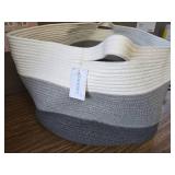 OIAHOMY 90L Blanket Basket, 23x23x13, Laundry Hamper, Dark Grey