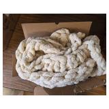 Chunky Knit Throw Blanket 40x50, Chenille Oatmeal Washable