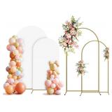 $69 Arch Backdrop Stand & Cover Set, 7.2ft + 6ft Balloon Arch (White)
