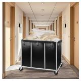 $100 STORAGE MANIAC 420L Cart with Wheels, Heavy-Duty Hamper, Black