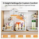 PXRACK Under Sink Organizer, 2-Tier Pull-Out, Adjustable, 2-Pack