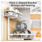 PXRACK Under Sink Organizer, 2-Tier Pull-Out, Adjustable, 2-Pack