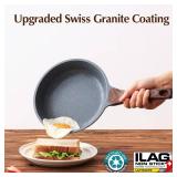 SENSARTE Nonstick Frying Pan Skillet with Lid, 9.5in + Glass Lid