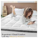 $59 Cymula Queen Fleece Mattress Topper with Pillow Top 8-21