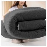 $60 DEITAS King Comforter Set 3 Pieces - 3D Jacquard Sherpa, Gray