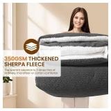 $60 DEITAS King Comforter Set 3 Pieces - 3D Jacquard Sherpa, Gray