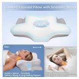 $60 Cervical Neck Pillow - Memory Foam, 2-Height Ergonomic, Ice Silk