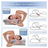 $60 Cervical Neck Pillow - Memory Foam, 2-Height Ergonomic, Ice Silk