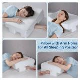 $61 Side Sleeper Pillow with Arm Hole - Memory Foam, Cooling