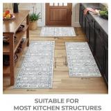 GRANNY SAYS Rug Set of 3, Non-Slip Faux Wool Mats, Grey