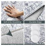 GRANNY SAYS Rug Set of 3, Non-Slip Faux Wool Mats, Grey