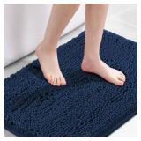 H.VERSAILTEX Navy Blue Bath Rug, Non-Slip Bath Mat 17x24